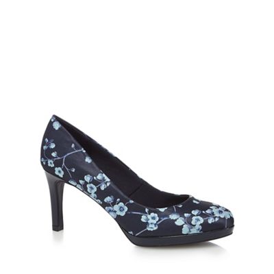Navy 'Callie' high stiletto heel court shoes